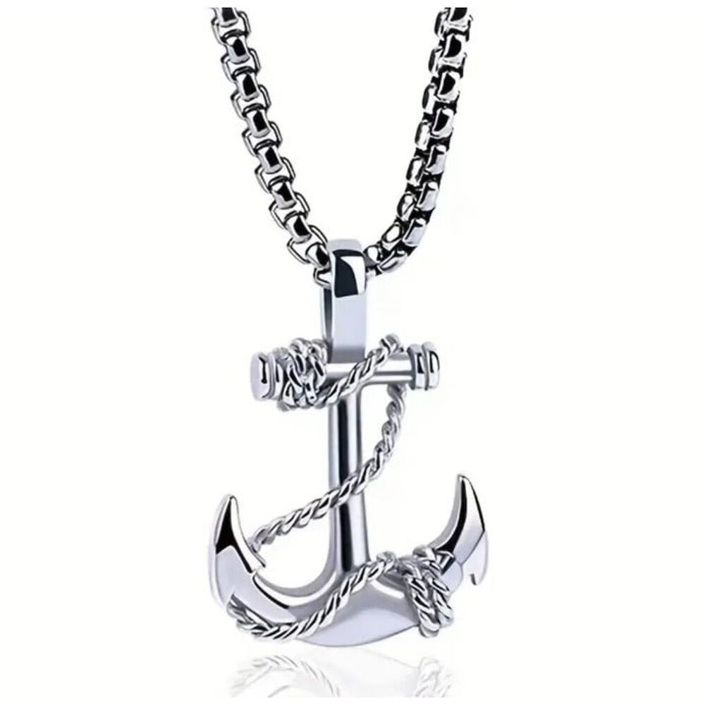 Anchor Necklace Sterling Silver Plated Sailor Navy Surfer Pirate Christmas Gift! - Picture 8 of 8